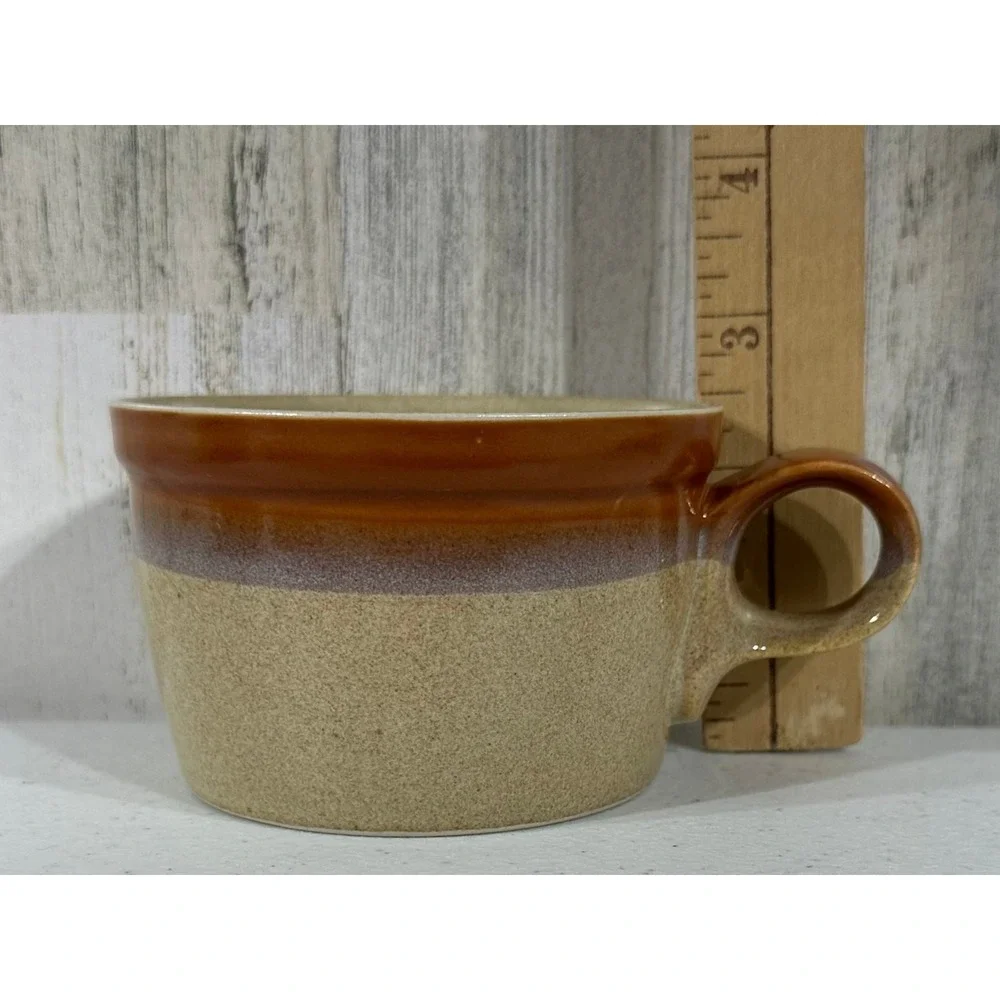 Mikasa Potters Art Ben Seibel Country Oak Cup and Saucer‎ Set of 2 Tan Brown MCM